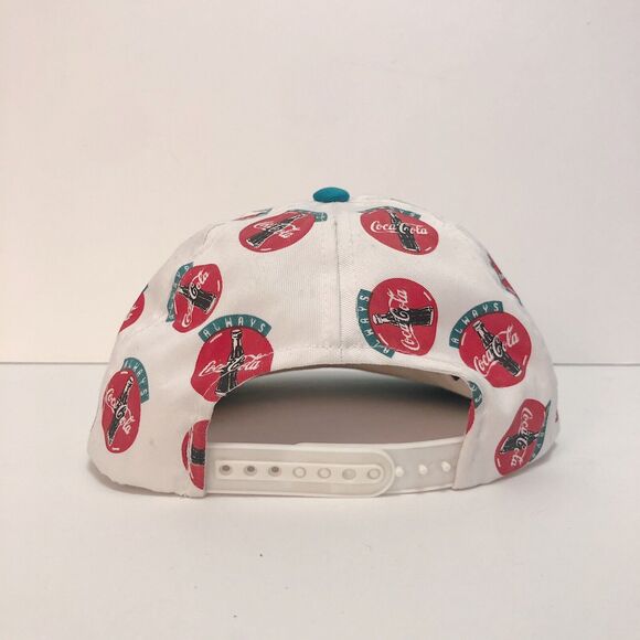 1990s Always Coca Cola Spellout Coke Snapback Hat Cap All Over Print RARE VTG - Picture 4 of 5